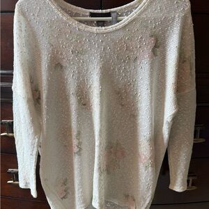 A Pea in the Pod Cream Maternity Floral Sweater